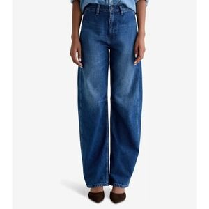 AG Adriano Goldschmied Mercer Extended High Rise Barrel Jeans Blue 27 EUC